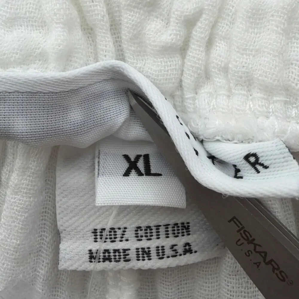 bryn WALKER White Waffle Knit Pants Size XL Quiet Luxury Coastal Summer NWT